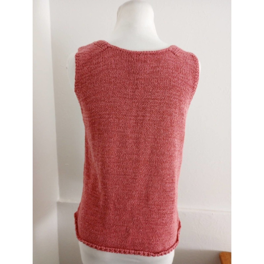 J. Jill Pink Silk Nylon Sleeveless Tank Top Sweater Vest Size M Square Neck - Picture 2 of 6